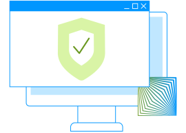 Illustration with screen and computer window